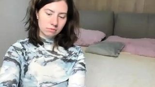 Beautiful teen brunette Jessica Sinn masturbates