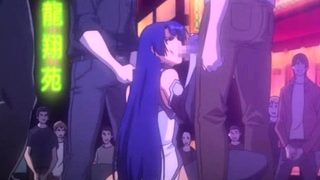 Brunette cums to hentai