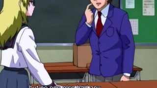 Horny anime lesbian teens skip class to lick pussy